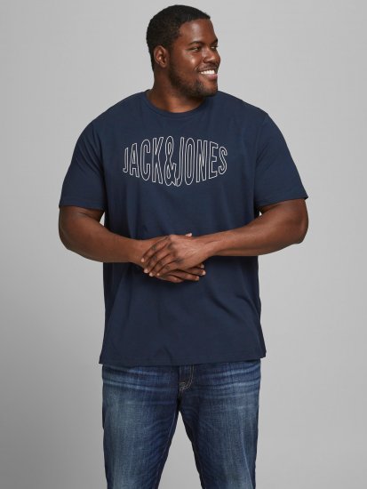 Jack & Jones Preston Crew Neck T-Shirt Navy - Camisetas - Camisetas - 2XL-14XL