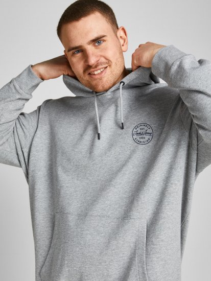 Jack & Jones JJESHARK SWEAT Hoodie Light Grey - Sudaderas - Sudaderas 2XL-12XL