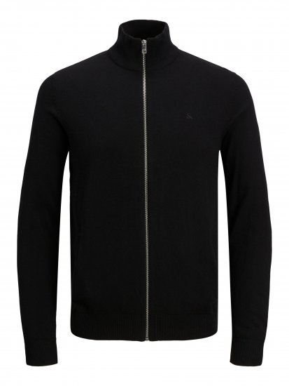Jack & Jones JJEMIL Knit Turtle Zip Cardigan Black - Sudaderas - Sudaderas 2XL-12XL