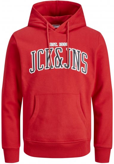 Jack & Jones JJCEMB Hoodie Red - Sudaderas - Sudaderas 2XL-12XL