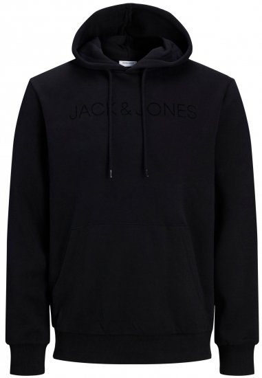 Jack & Jones JJHUGO FLOCK Hoodie Black - Sudaderas - Sudaderas 2XL-12XL
