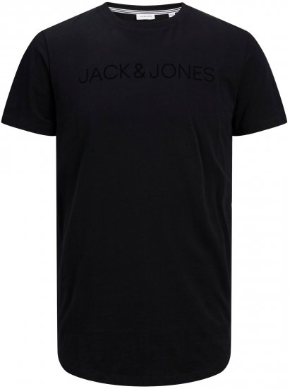 Jack & Jones JJHUGO FLOCK TEE Black - Camisetas - Camisetas - 2XL-14XL