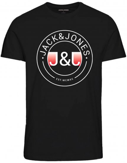 Jack & Jones JJMILAS T-Shirt Black - Camisetas - Camisetas - 2XL-14XL