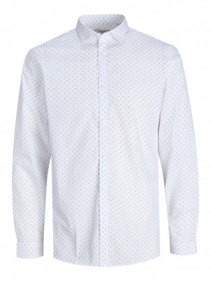 Jack & Jones JPRBLACARDIFF Print Shirt LS White - Camisas - Camisas 2XL-10XL