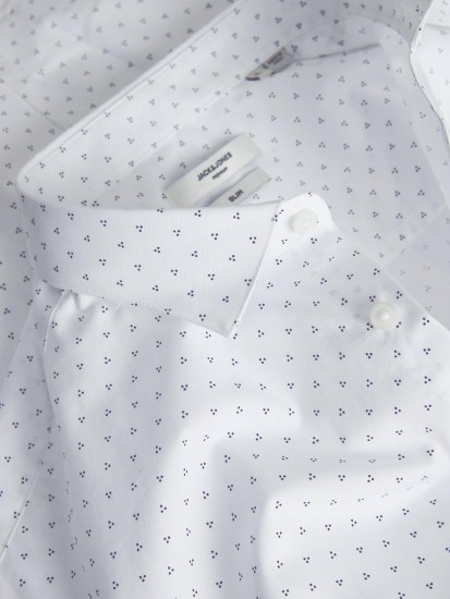 Jack & Jones JPRBLACARDIFF Print Shirt LS White - Camisas - Camisas 2XL-10XL