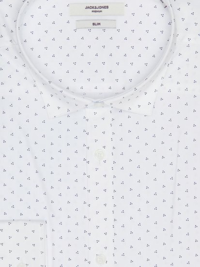 Jack & Jones JPRBLACARDIFF Print Shirt LS White - Camisas - Camisas 2XL-10XL