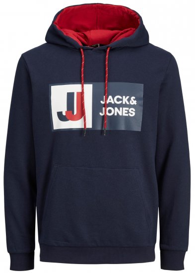 Jack & Jones JCOLOGAN Hoodie Navy - Sudaderas - Sudaderas 2XL-12XL
