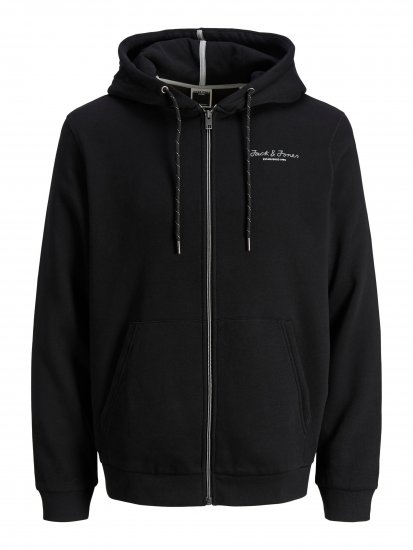 Jack & Jones JCOBERG SWEAT ZIP Hoodie Black - Sudaderas - Sudaderas 2XL-12XL