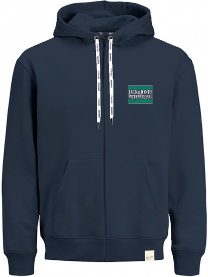 Jack & Jones JORINTERNATIONAL ZIP Hoodie Navy - Sudaderas - Sudaderas 2XL-12XL