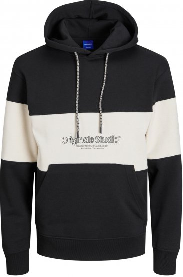 Jack & Jones JORLAKEWOOD SWEAT HOODIE Blocking Black - Sudaderas - Sudaderas 2XL-12XL