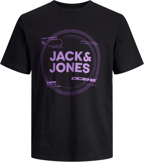 Jack & Jones JCOPILOU TEE SS CREW NECK Black - Camisetas - Camisetas - 2XL-14XL