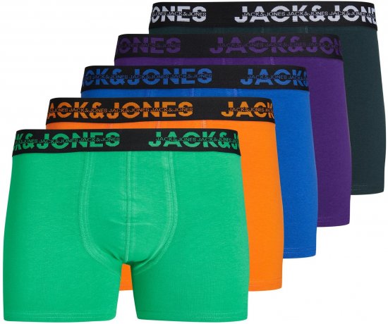 Jack & Jones JACDALLAS LOGO TRUNKS 5 PACK Holly Green - Ropa interior - Ropa interior 2XL-8XL