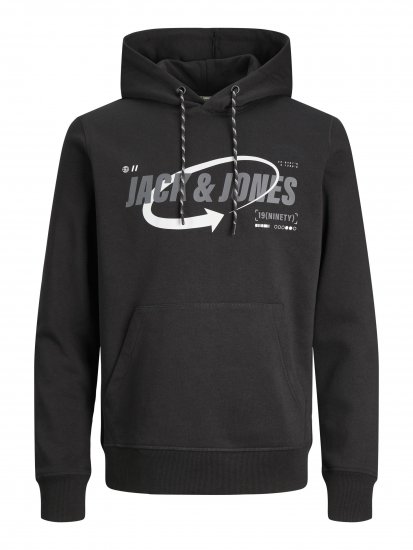 Jack & Jones JCOBLACK SWEAT HOODIE Black - Sudaderas - Sudaderas 2XL-12XL