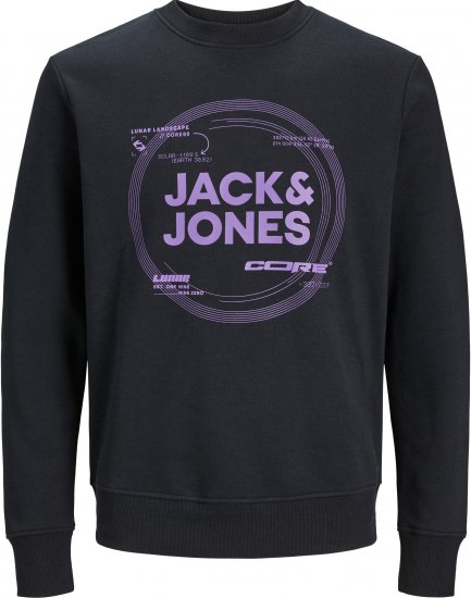 Jack & Jones JCOPILOU SWEAT CREW NECK Black - Sudaderas - Sudaderas 2XL-12XL