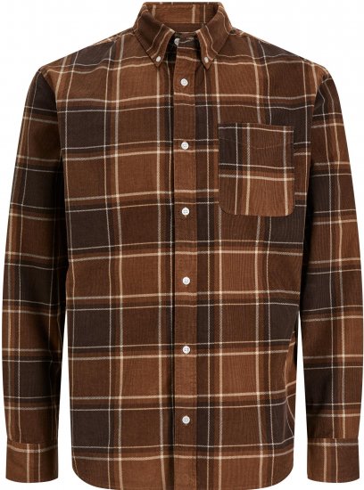 Jack & Jones JPRBLUBROOK CORD X-MAS SHIRT L/S Toffee - Camisas - Camisas 2XL-10XL