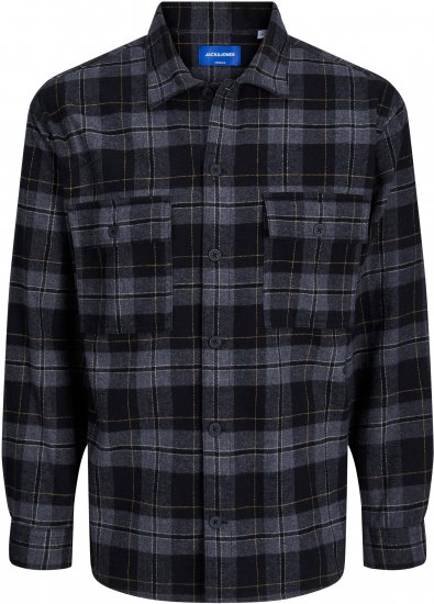 Jack & Jones JORBLAFRI CHECK OVERSHIRT LS Black - Camisas - Camisas 2XL-10XL