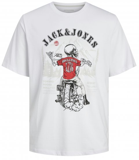 Jack & Jones JJSKULL ROCK T-Shirt White - Camisetas - Camisetas - 2XL-14XL