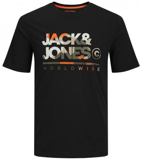 Jack & Jones JJLUKE T-Shirt Black - Camisetas - Camisetas - 2XL-14XL