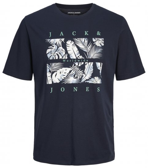 Jack & Jones JJFLOOR T-Shirt Navy Blazer - Camisetas - Camisetas - 2XL-14XL