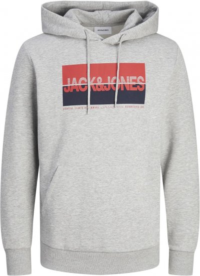Jack & Jones JJNOLAN Hoodie Light Grey - Sudaderas - Sudaderas 2XL-12XL