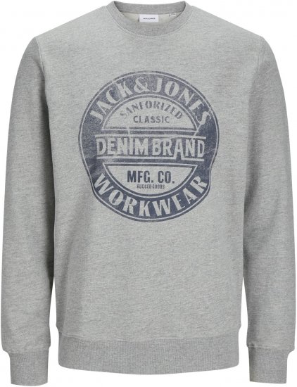 Jack & Jones JJJEANS Sweatshirt Light Grey - Sudaderas - Sudaderas 2XL-12XL
