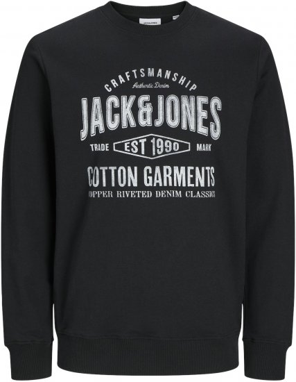 Jack & Jones JJJEANS Sweatshirt Black - Sudaderas - Sudaderas 2XL-12XL