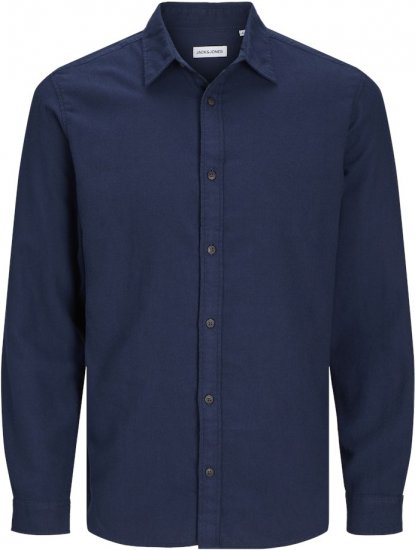 Jack & Jones JOSHUA LS Flannel Shirt Navy Blazer - Camisas - Camisas 2XL-10XL