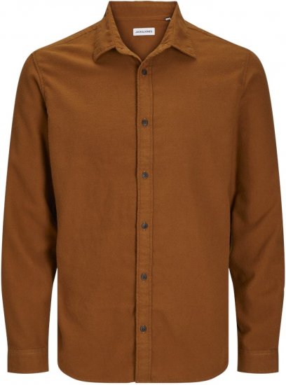 Jack & Jones JOSHUA LS Flannel Shirt Brown - Camisas - Camisas 2XL-10XL