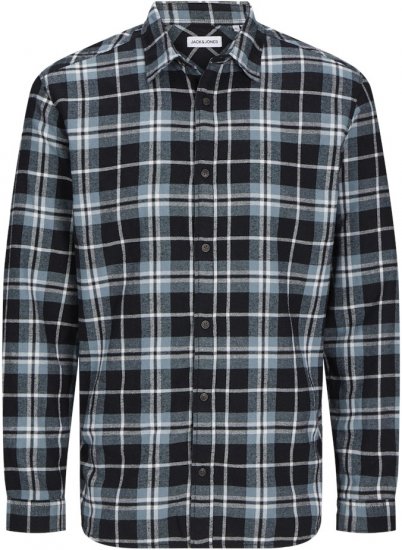 Jack & Jones JOSHUA LS Flannel Shirt Goblin Blue - Camisas - Camisas 2XL-10XL