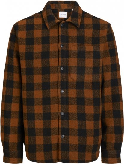 Jack & Jones ZAC Brushed Long Sleeve Overshirt Brown - Camisas - Camisas 2XL-10XL