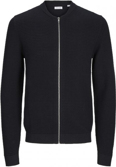 Jack & Jones OTTO Knitted Sweater with Zipper Black - Sudaderas - Sudaderas 2XL-12XL