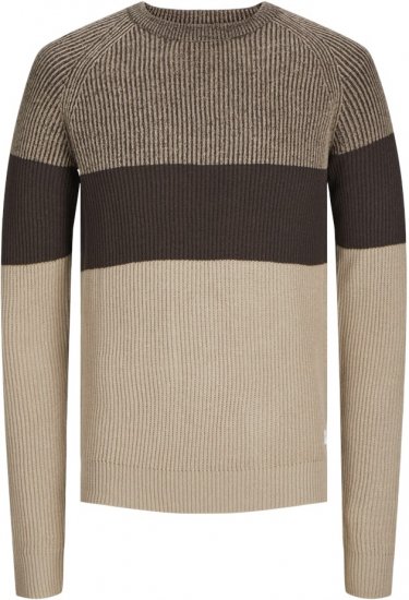 Jack & Jones PANNEL Knitted Sweater Brown - Sudaderas - Sudaderas 2XL-12XL