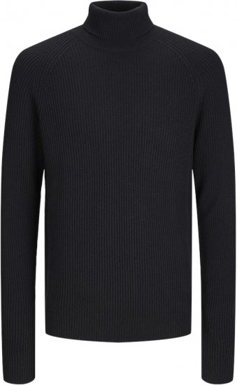 Jack & Jones PANNEL Turtleneck Knitted Sweater Black - Sudaderas - Sudaderas 2XL-12XL