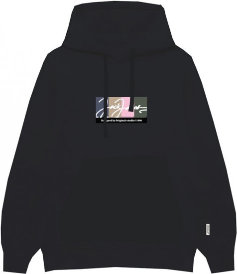 Jack & Jones PORTLAND Hoodie Black - Sudaderas - Sudaderas 2XL-12XL
