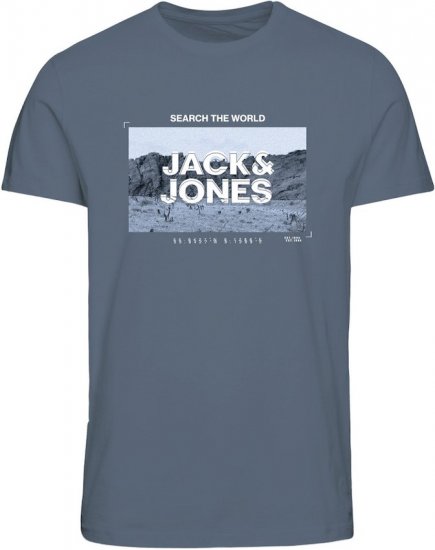 Jack & Jones RAY Photo T-Shirt Flint Stone Blue - Camisetas - Camisetas - 2XL-14XL