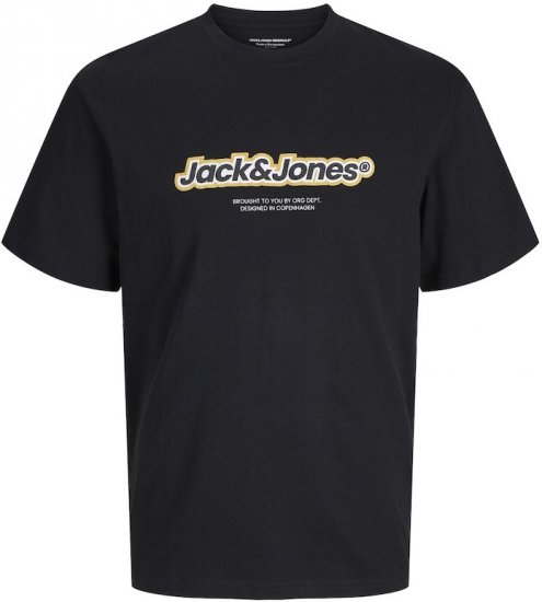 Jack & Jones ESTERBRO Newton T-Shirt Black - Camisetas - Camisetas - 2XL-14XL