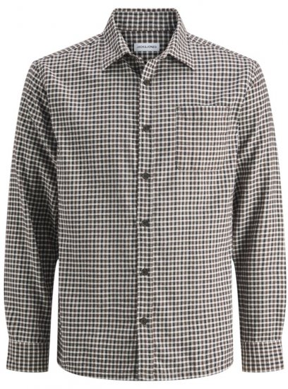 Jack & Jones Mini Check Long Sleeve Shirt Navy Blazer - Camisas - Camisas 2XL-10XL