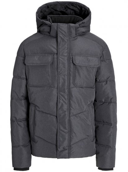 Jack & Jones Morgan Puffer Jacket Dark Grey Melange - Chaquetas - Chaquetas Tallas Grandes 2XL-8XL