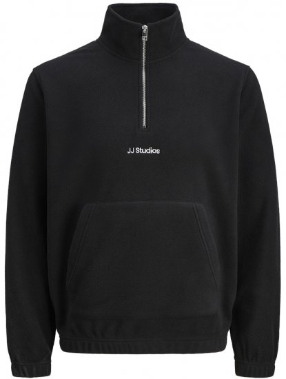 Jack & Jones Soho Half Zip Fleece Sweatshirt Black - Sudaderas - Sudaderas 2XL-12XL