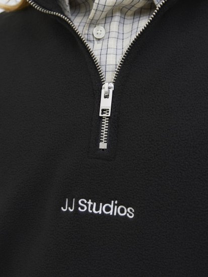 Jack & Jones Soho Half Zip Fleece Sweatshirt Black - Sudaderas - Sudaderas 2XL-12XL