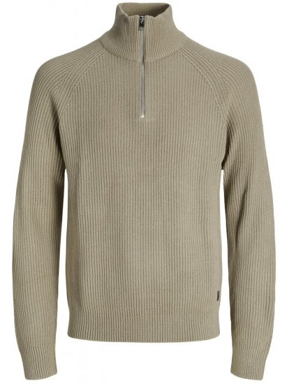 Jack & Jones Pannel Knit Half Zip Pullover Crockery - Sudaderas - Sudaderas 2XL-12XL