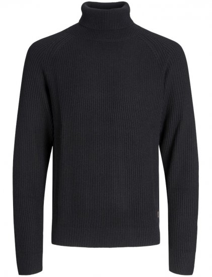 Jack & Jones Pannel Roll Neck Knit Pullover Black - Sudaderas - Sudaderas 2XL-12XL