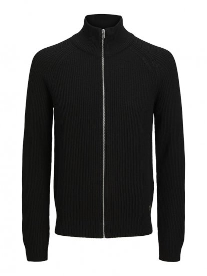 Jack & Jones Pannel Zip Knit Cardigan Black - Sudaderas - Sudaderas 2XL-12XL