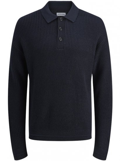 Jack & Jones Kaito Knit Polo Pullover Sky Captain - Sudaderas - Sudaderas 2XL-12XL