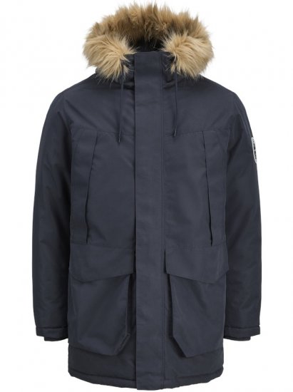 Jack & Jones Camp Faux Fur Parka Dark Navy - Chaquetas - Chaquetas Tallas Grandes 2XL-8XL