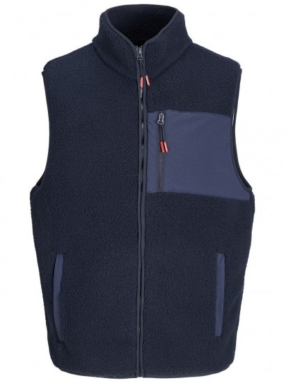 Jack & Jones Thatcher Fleece Vest Sky Captain - Chalecos - Chalecos en tallas grandes