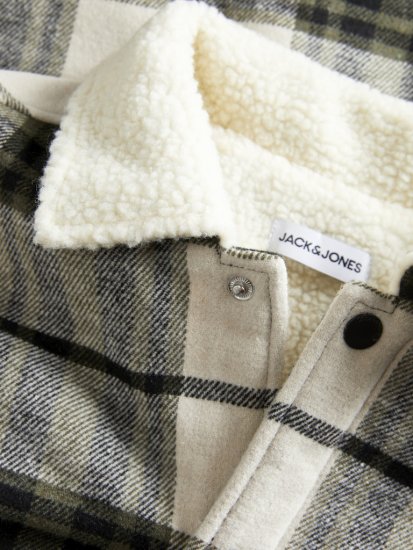 Jack & Jones Zac Teddy Long Sleeve Overshirt Jacket Dusty Olive - Chaquetas - Chaquetas Tallas Grandes 2XL-8XL