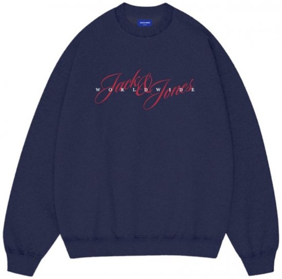 Jack & Jones Wood Crew Neck Sweatshirt Ocean Cavern - Sudaderas - Sudaderas 2XL-12XL