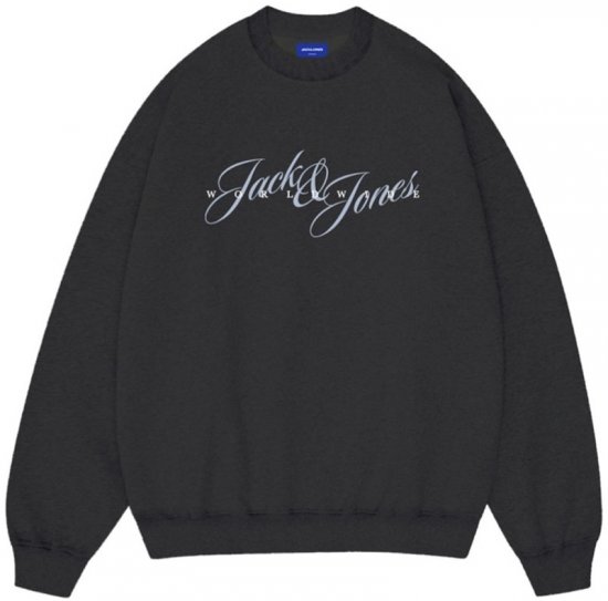 Jack & Jones Wood Crew Neck Sweatshirt Black - Sudaderas - Sudaderas 2XL-12XL