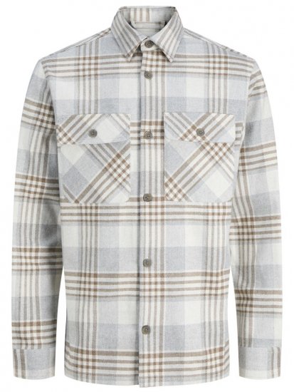 Jack & Jones Rayle Melange Check Long Sleeve Overshirt Brown - Camisas - Camisas 2XL-10XL